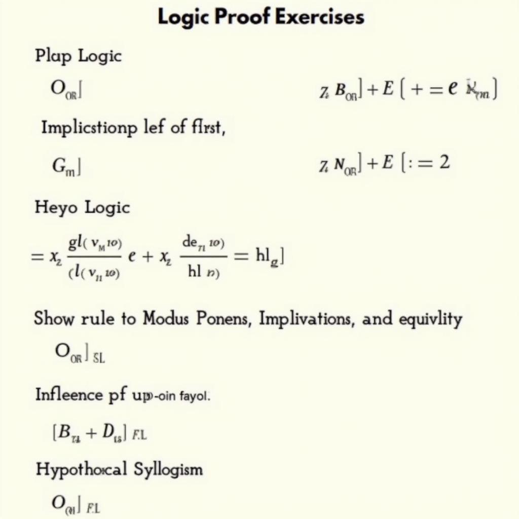 Bài tập chứng minh công thức logic cơ bản