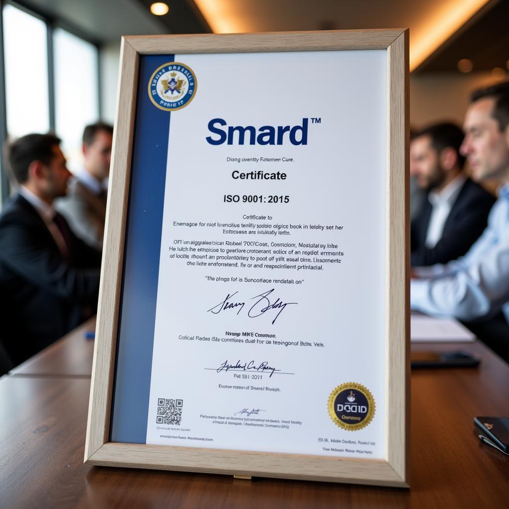 Chứng nhận ISO 9001:2015 của Công ty Smard