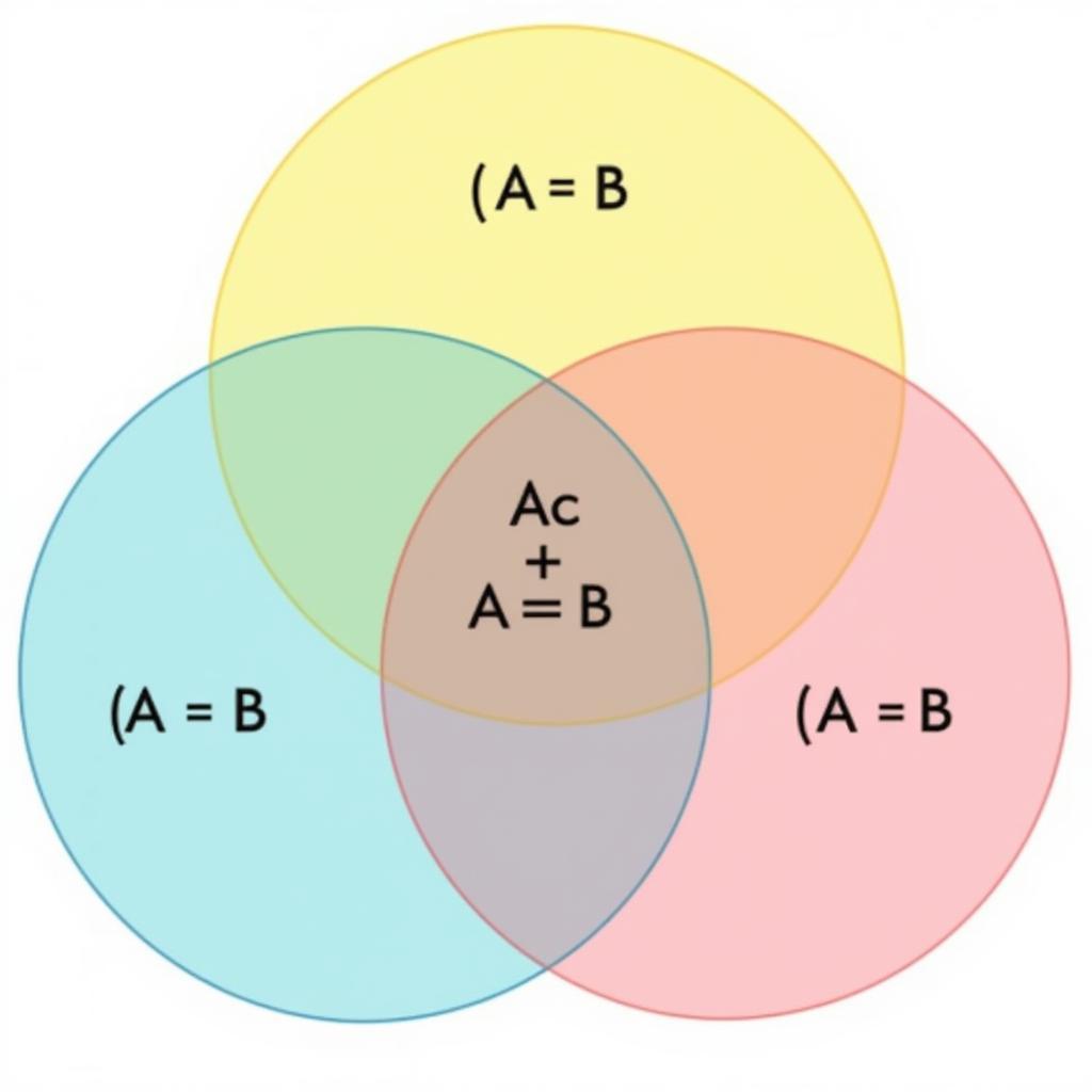 Biểu đồ Venn minh họa công thức De Morgan