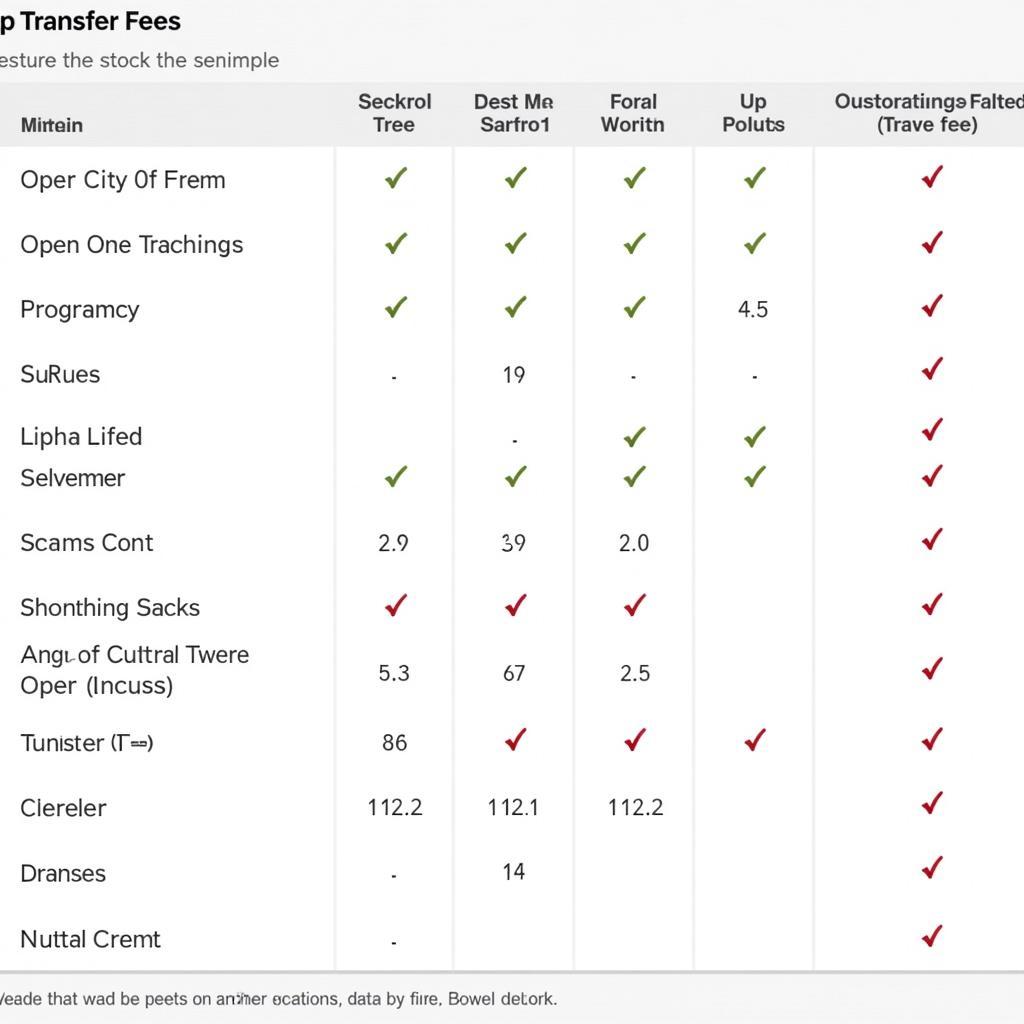 Stock transfer fee comparison table