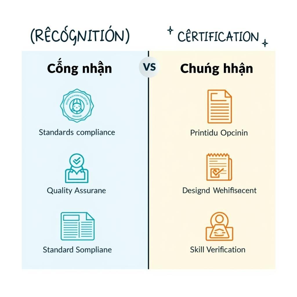 So sánh Công nhận và Chứng nhận