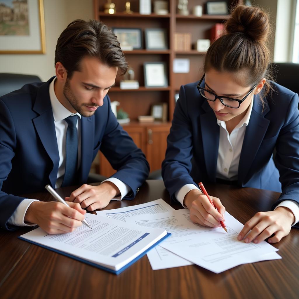 Accountants working in a notary office