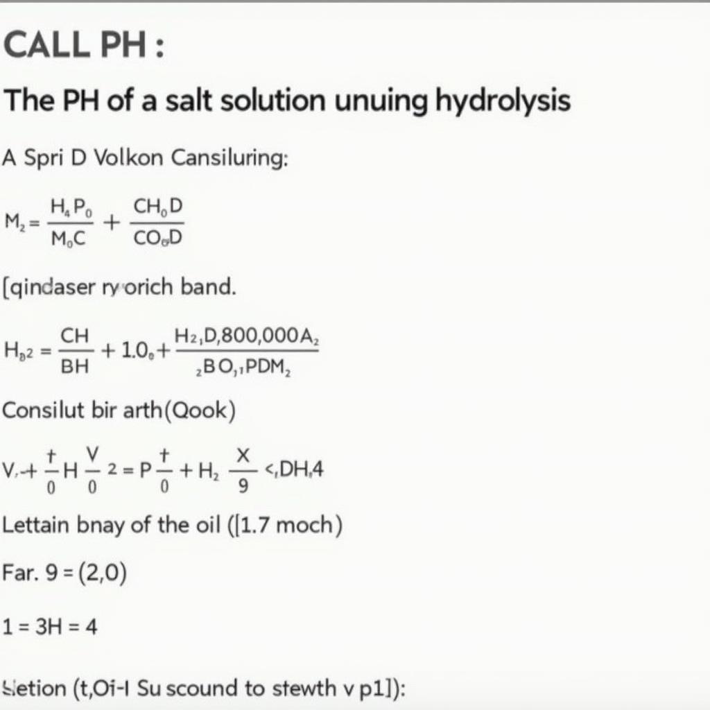 Ví dụ tính pH muối thủy phân